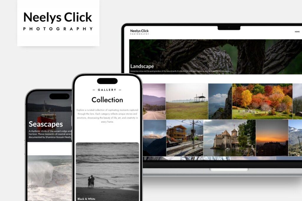Our work for Neely's click, a photography website